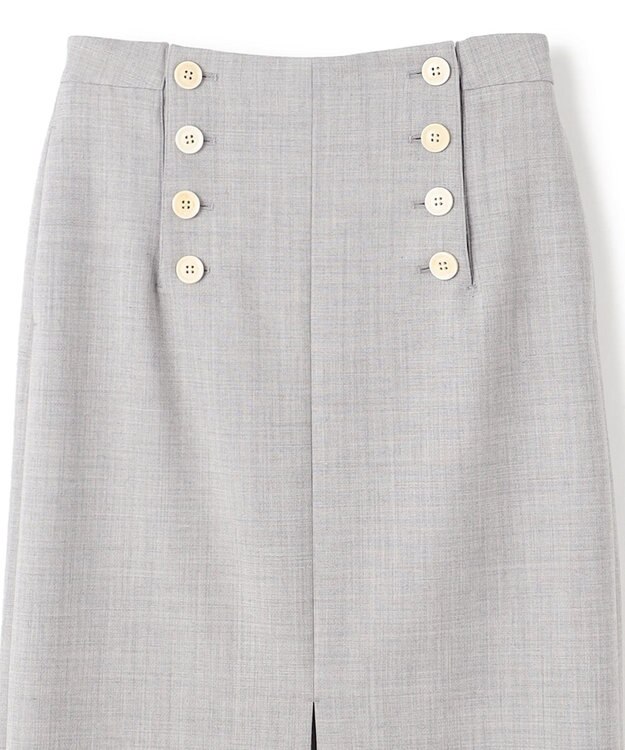 BEIGE， FERSEN / フロントボタンIラインスカート L.Gray