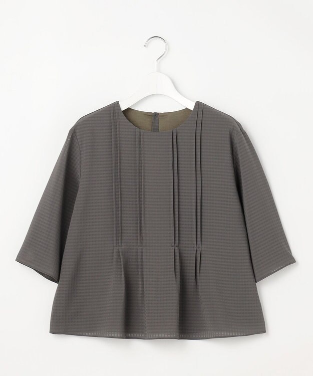 J.PRESS LADIES S シアーブロックチェック カットソー グレー系