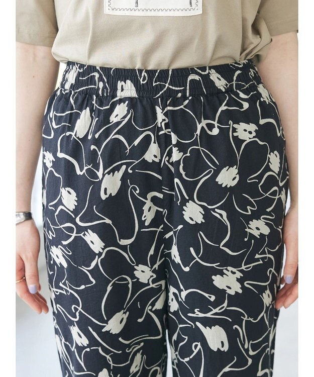 CRAFT STANDARD BOUTIQUE インド綿アソート柄イージーパンツ Black