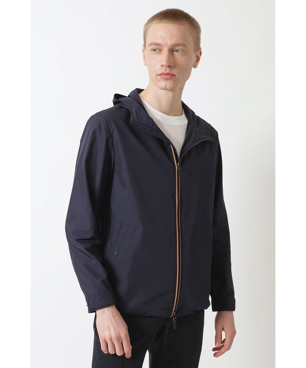 DAKS マイクロファイバー ライン ブルゾン ネイビー