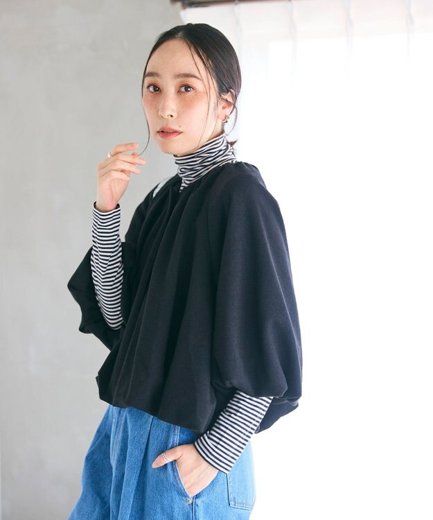 #Newans 【セレモニーにも/洗濯機可】バルーンヘムライトブルゾン​ ブラック