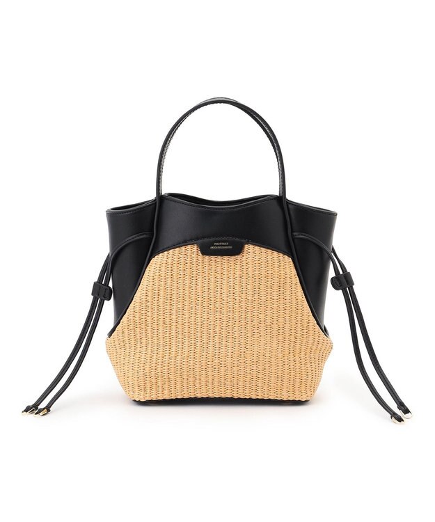 23区 【先行予約】ペーパーライクコンビ ショルダーバッグ (S) ブラック×ベージュ