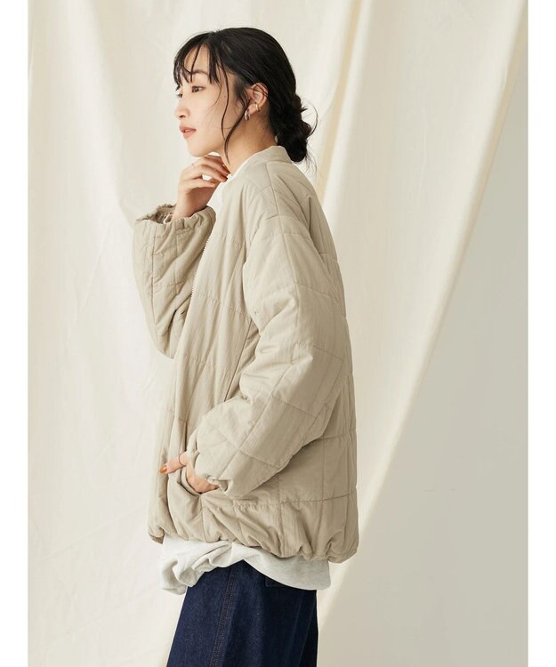 CRAFT STANDARD BOUTIQUE 蓄熱 スクエアキルトブルゾン Beige