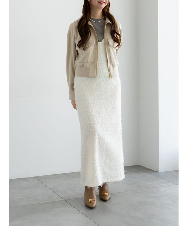 Te chichi プレーンニット(吸湿発熱) グレー