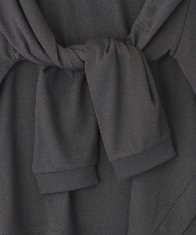 earth music&ecology マルチウェイショルダースリットトップス Charcoal Gray
