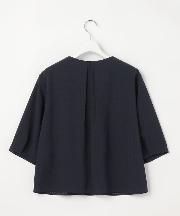 J.PRESS LADIES S シアーブロックチェック カットソー ネイビー系