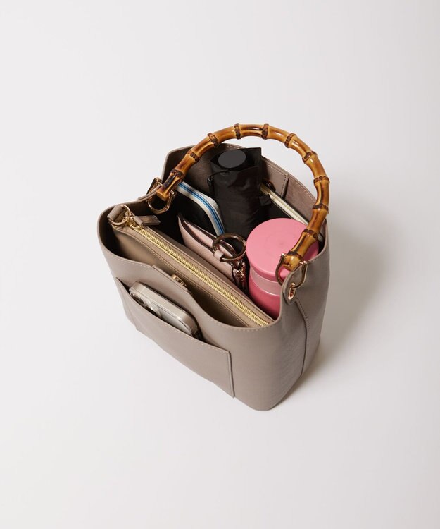 J.PRESS LADIES 【3点セット・A4サイズ収納可】マトリョーシカ トート バッグ グレー系