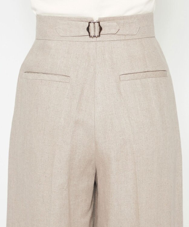 uncrave ヘリンボーン リネン ワイドパンツ（uncrave WHITE） フラックスA