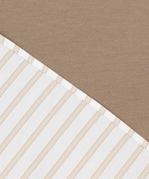 23区 【洗える】コンビネーション チュニック カットソー ブラウン×ベージュストライプ