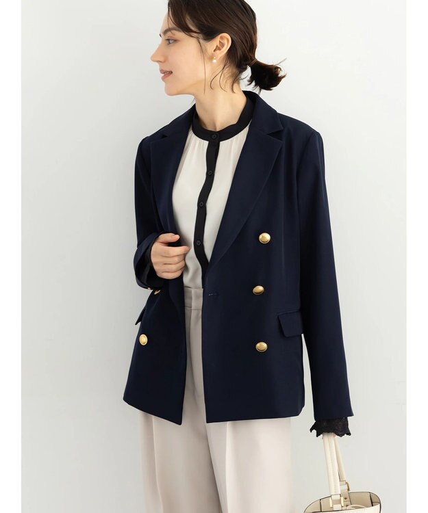 Te chichi 【セレモニーアイテム】テーラードWブレストジャケット（セットアップ可） ネイビー