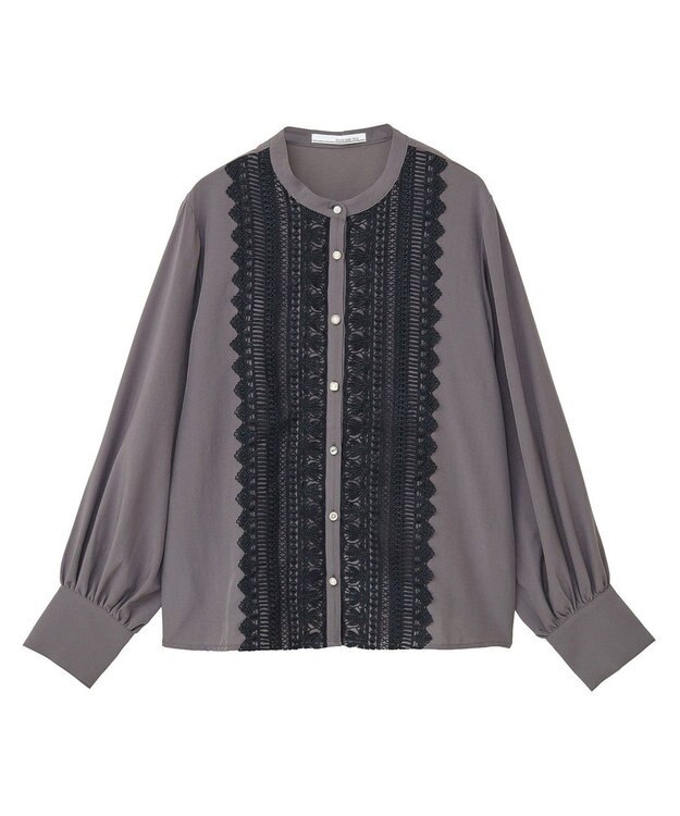 Green Parks ・ＥＬＥＮＣＡＲＥ　ＤＵＥ　フロントレースブラウス Charcoal Gray