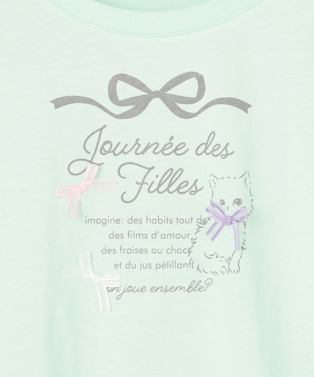 ANY KIDS 【綿100%】ロゴプリント 長袖Tシャツ ミント