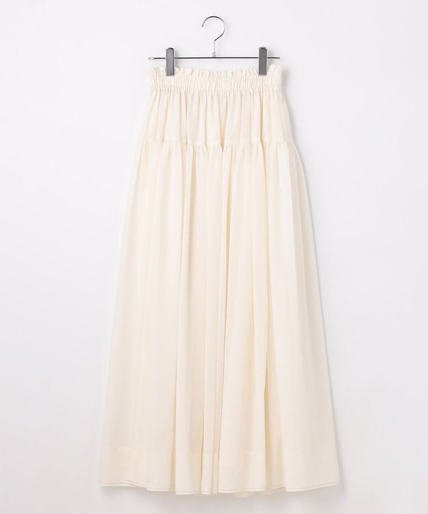 #Newans 【高山都さんコラボ】ダブルギャザーロングスカート ホワイト