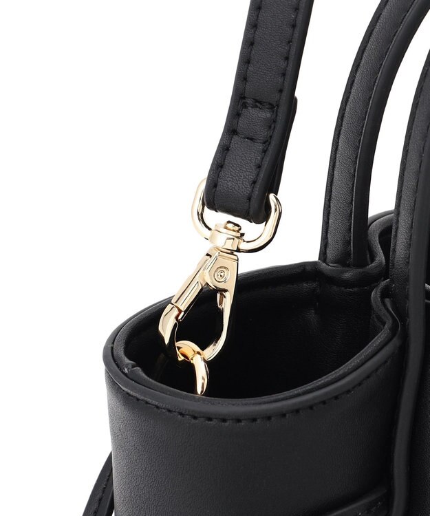 23区 【先行予約】ペーパーライクコンビ ショルダーバッグ (S) ブラック×ベージュ