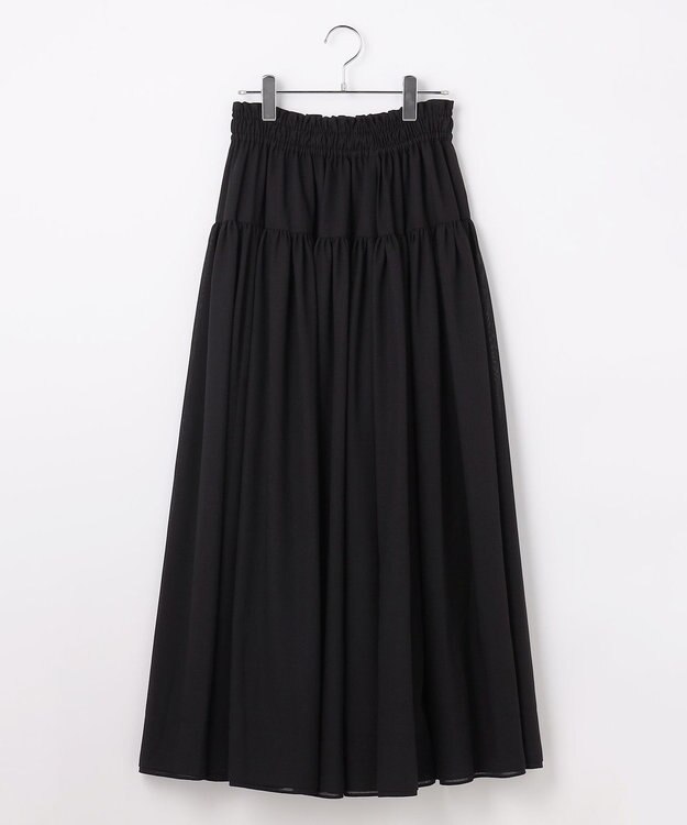#Newans 【高山都さんコラボ】ダブルギャザーロングスカート ブラック