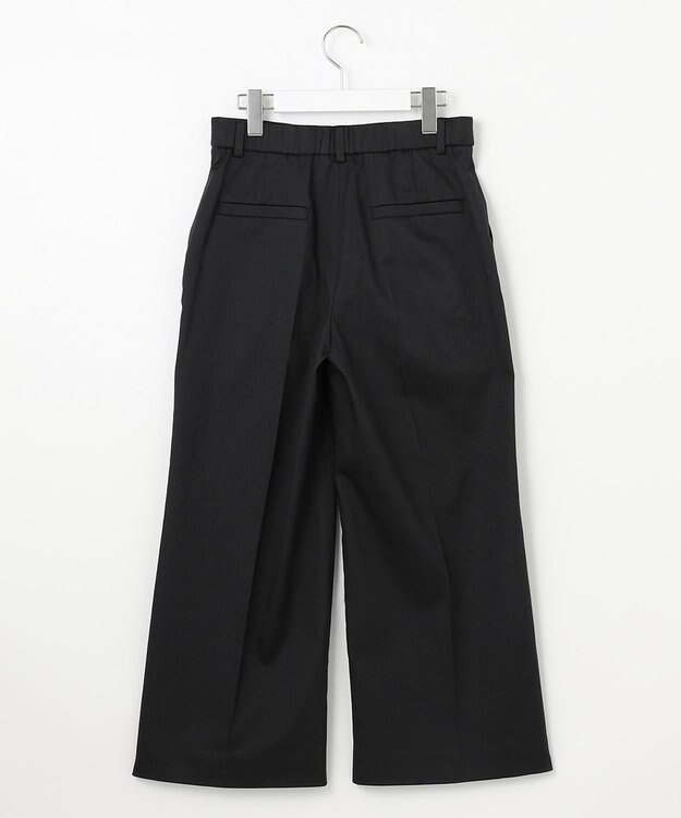 自由区 【接触冷感・吸湿・速乾・XXSサイズあり】COOL MAXクロップド丈 ワイドパンツ ブラック系