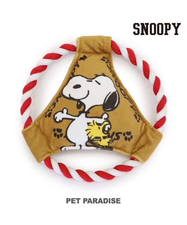 PET PARADISE スヌーピー ロープフリスビー トイ レッド