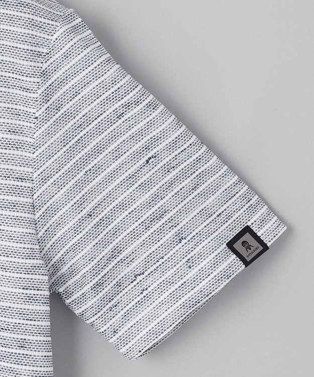 GOTAIRIKU NEW【麻混の清涼感】ノルマンディーリネン ボーダーTシャツ ネイビー系2