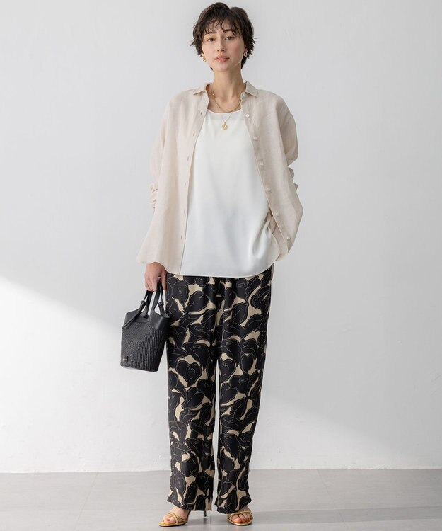 23区 L LIBECO ベーシック シャツ ベージュ