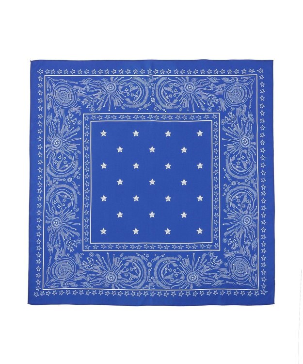 AMERICAN HOLIC シルキーバンダナ柄スカーフ Blue