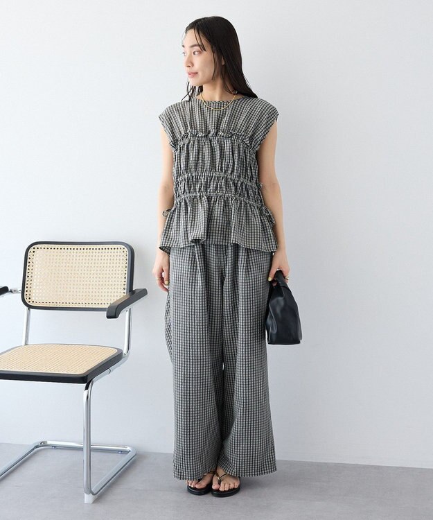 CRAFT STANDARD BOUTIQUE サッカーチェックブラウス Gray