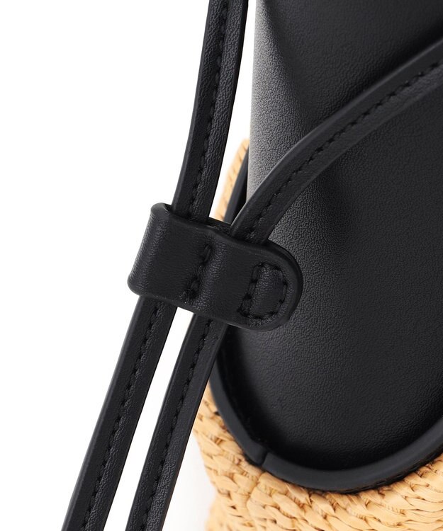 23区 【先行予約】ペーパーライクコンビ ショルダーバッグ (S) ブラック×ベージュ