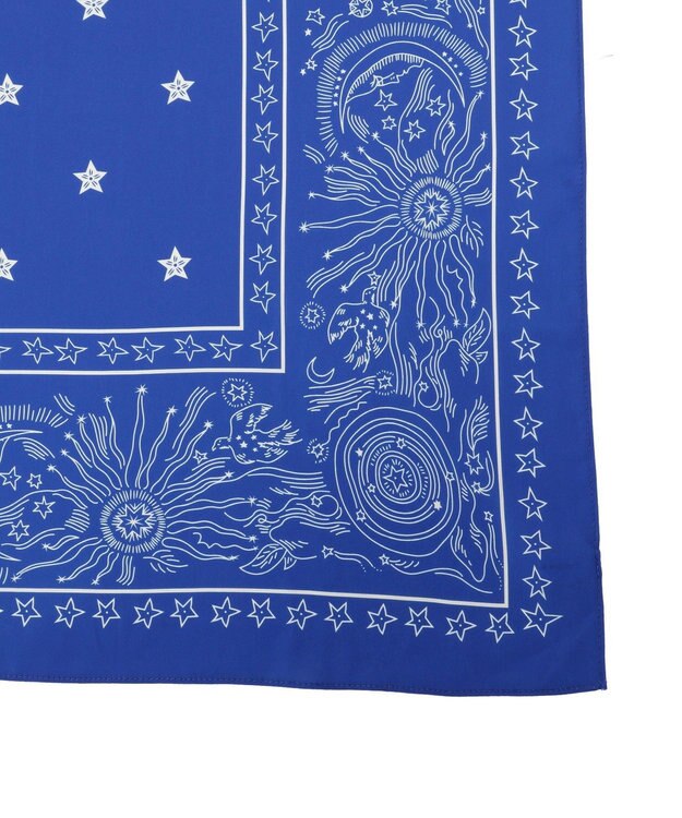 AMERICAN HOLIC シルキーバンダナ柄スカーフ Blue
