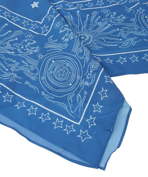 AMERICAN HOLIC シルキーバンダナ柄スカーフ Blue