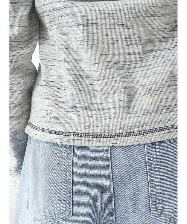 earth music&ecology メランジリブカーディガン（ｇｒａｙ） Gray Mixture