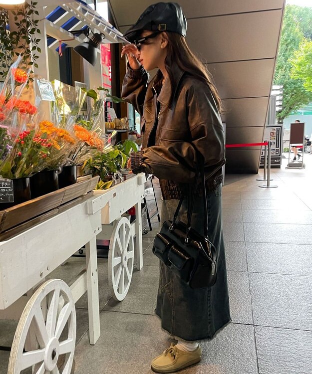 WEGO PUショートブルゾン ブラウン