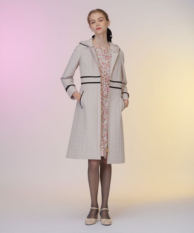 TOCCA LAURA キルティングロングコート ベージュ系