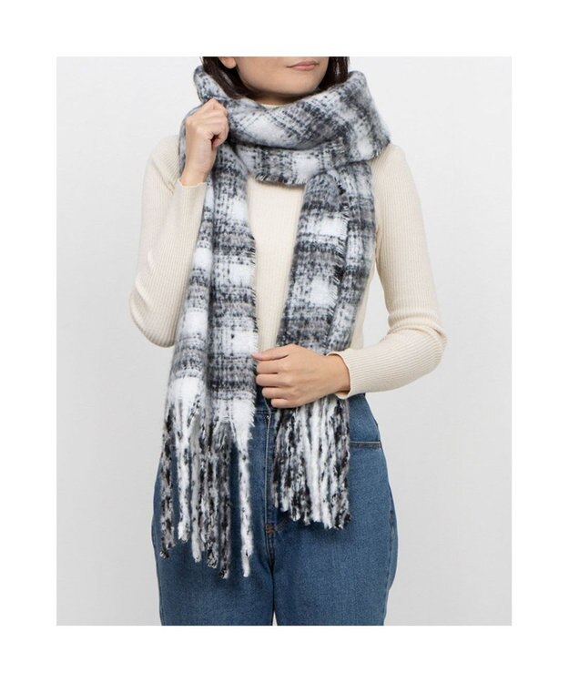 UNBILLION カシュネ cache nez / ブークレオンブレーチェックストール GY