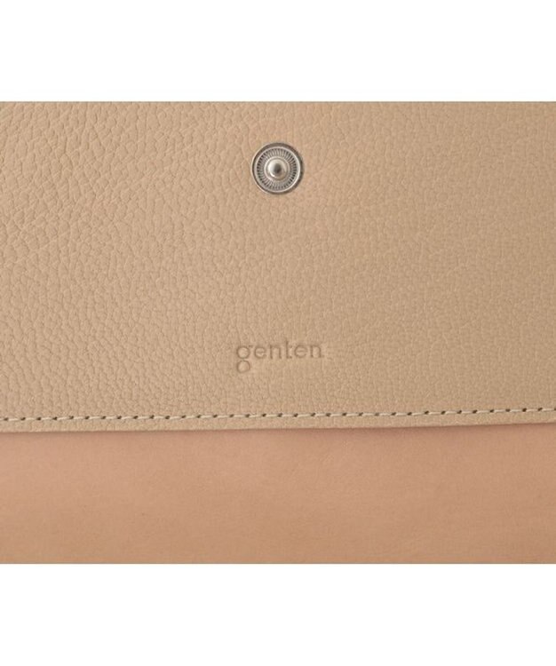 genten 【新色】フレスコ フラップ長財布 サンドベージュ