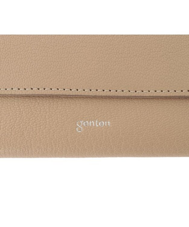 genten 【新色】フレスコ フラップ長財布 サンドベージュ