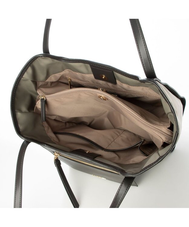 LA BAGAGERIE リサイクルレザー　フラップA4トート グレージュ