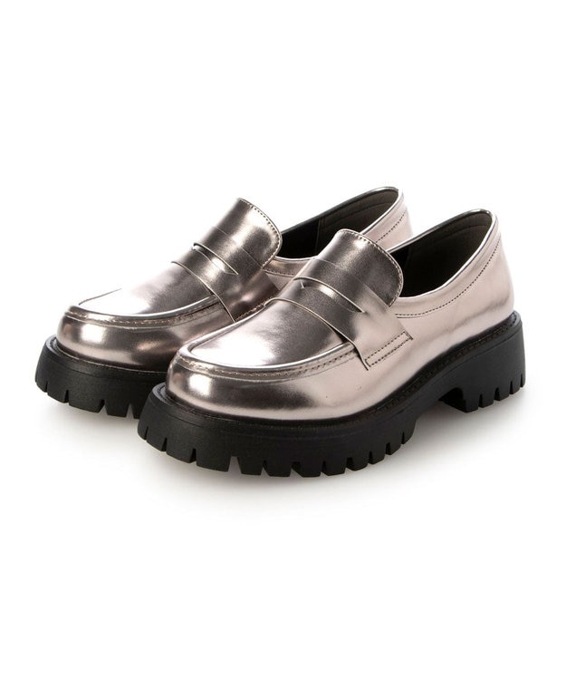 MODE ET JACOMO <noyau>厚底ソールローファー シルバー