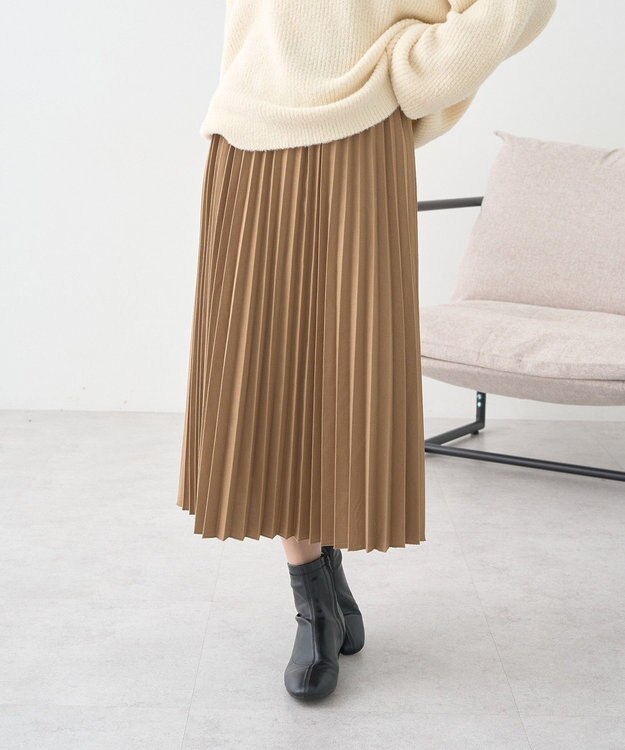 earth music&ecology プリーツミディスカート Beige