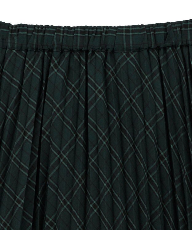 earth music&ecology プリーツミディスカート Check Green