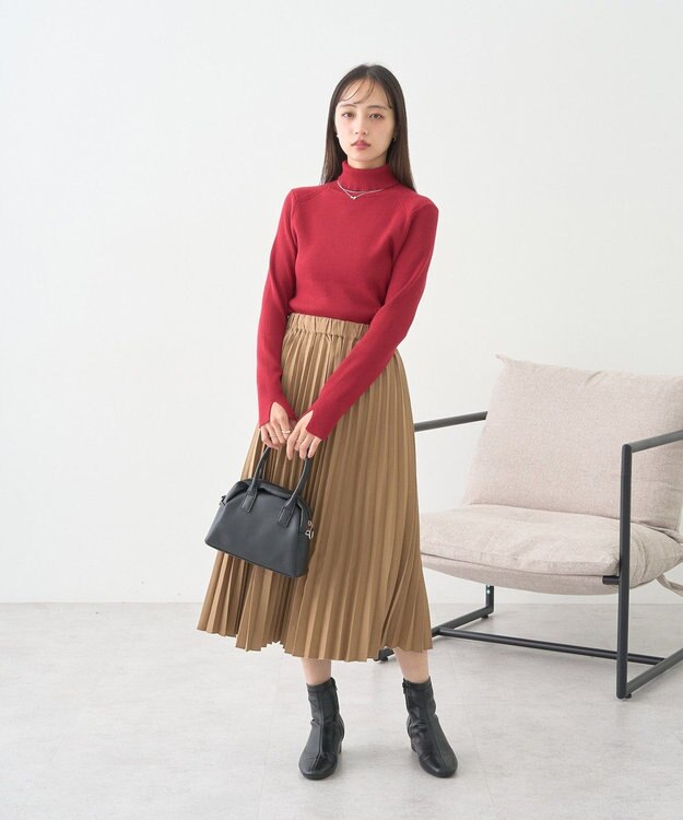 earth music&ecology プリーツミディスカート Beige