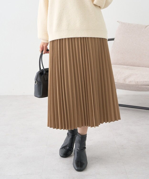 earth music&ecology プリーツミディスカート Beige