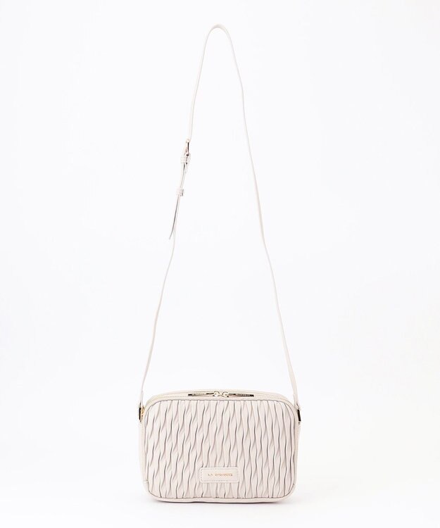 LA BAGAGERIE ランダムプリーツショルダーバッグ アイボリー