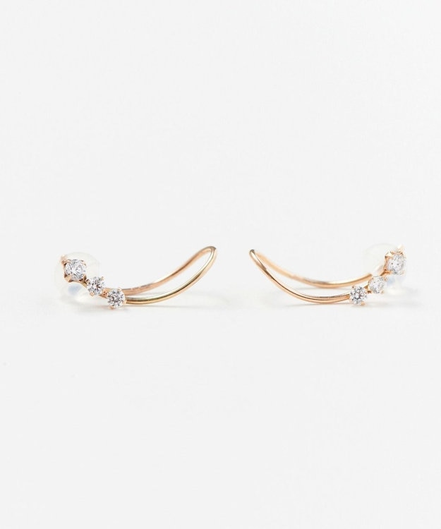 Phoebe 【K10】ラインビジューピアス&イヤリング ゴールド