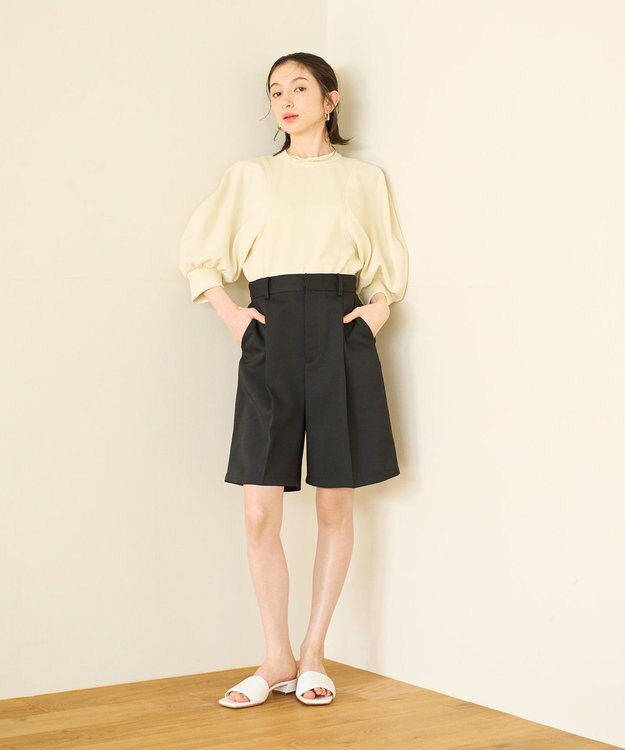 #Newans ストレートシルエットハーフパンツ ブラック