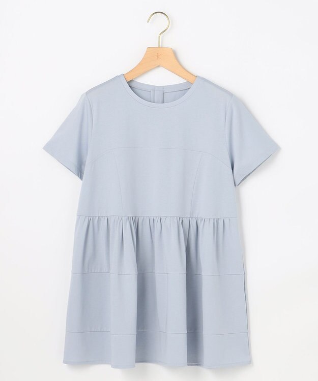 組曲 【WEB限定】ビスチェ風ティアードTシャツ スカイブルー系