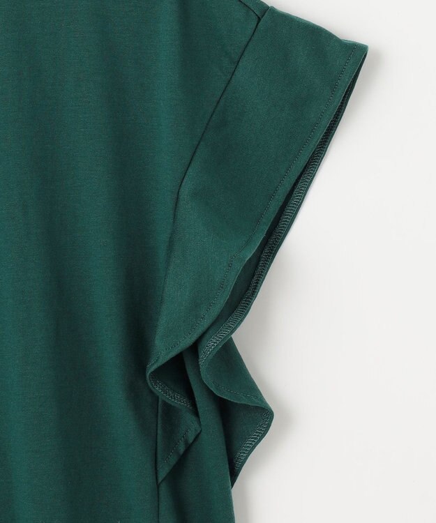 ANY 【接触冷感/UVケア/シワになりにくい】フレアスリーブ TブラウスⅡ グリーン