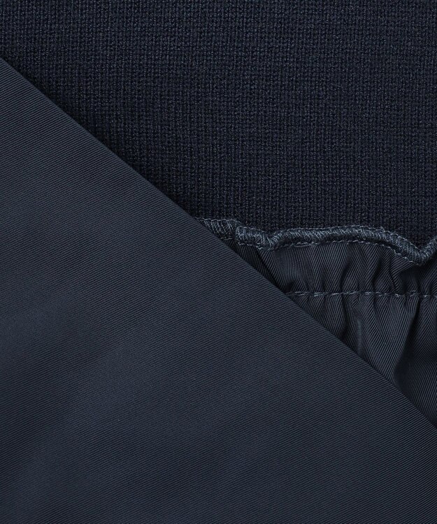 #Newans 【洗える】コンビネーションペプラムチュニックニット ネイビー