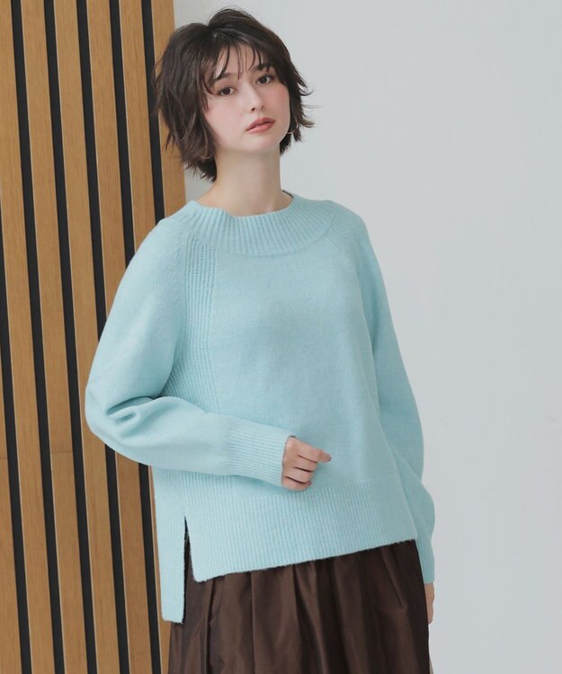 ANY SIS L ボートネックAir ニット ライトブルー
