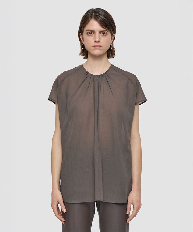 JOSEPH ブレンドウールボイル　ブラウス Mushroom