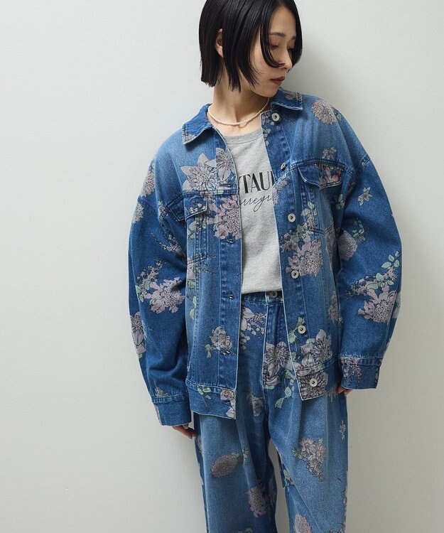 Green Parks ・SUGAR SPOON フラワーptオーバーGジャン Indigo