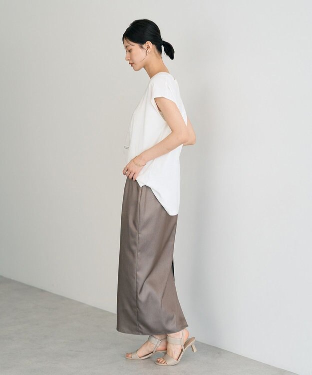 YECCA VECCA シャイニーロングスカート Mocha